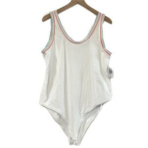 New Torrid White Bodysuit with Rainbow Trim - Size 2X